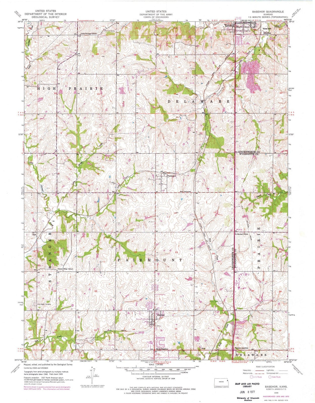 1949 Basehor, KS - Kansas - USGS Topographic Map