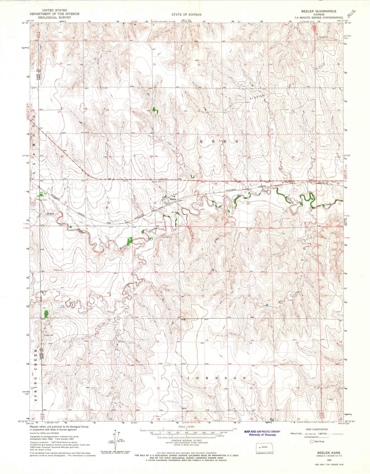 1965 Beeler, KS - Kansas - USGS Topographic Map