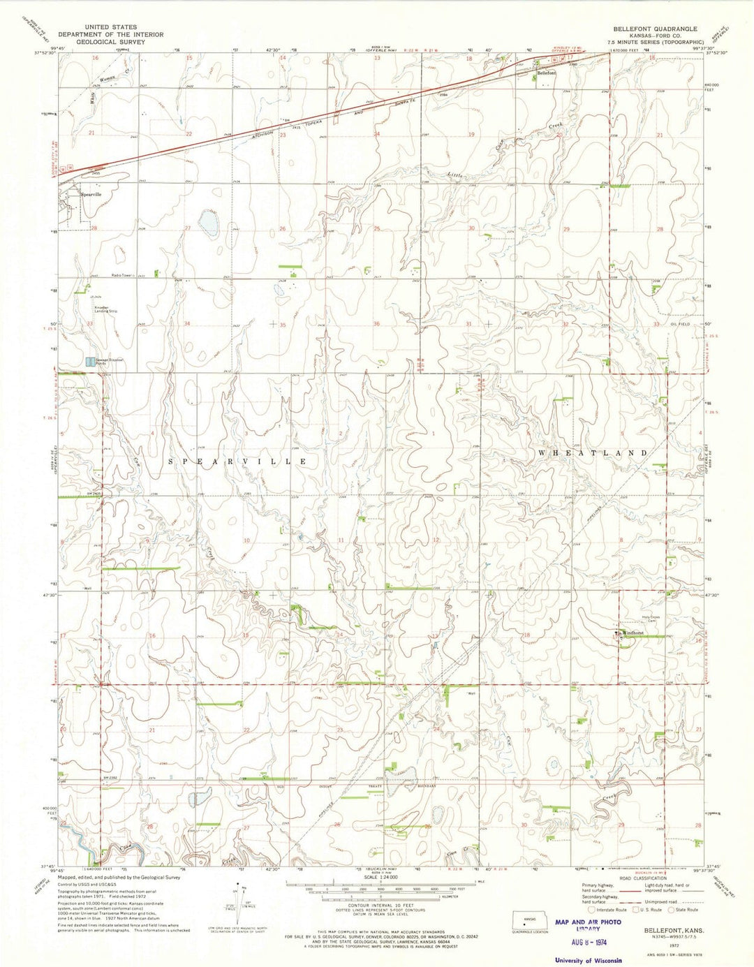 1972 Bellefont, KS - Kansas - USGS Topographic Map