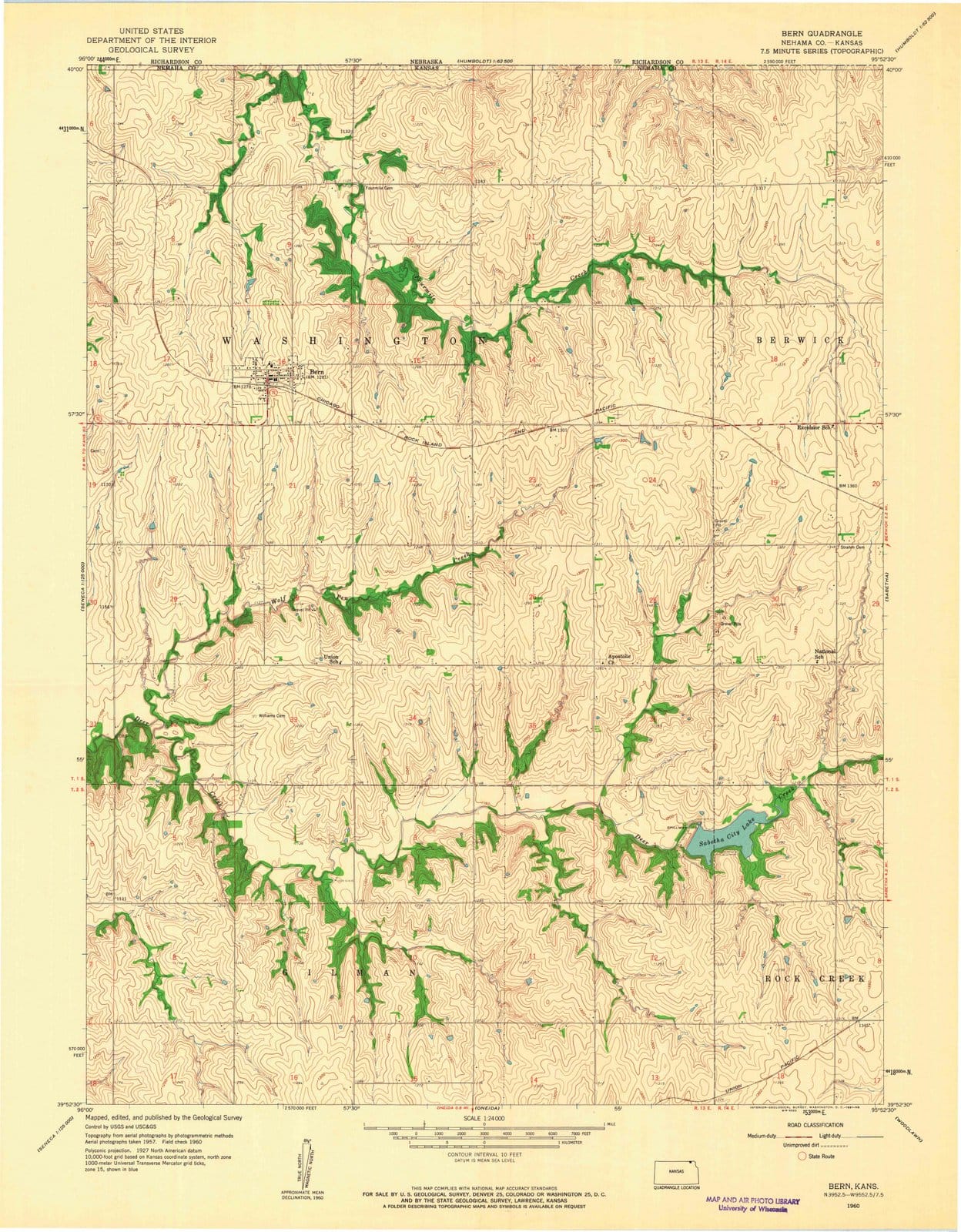 1960 Bern, KS - Kansas - USGS Topographic Map