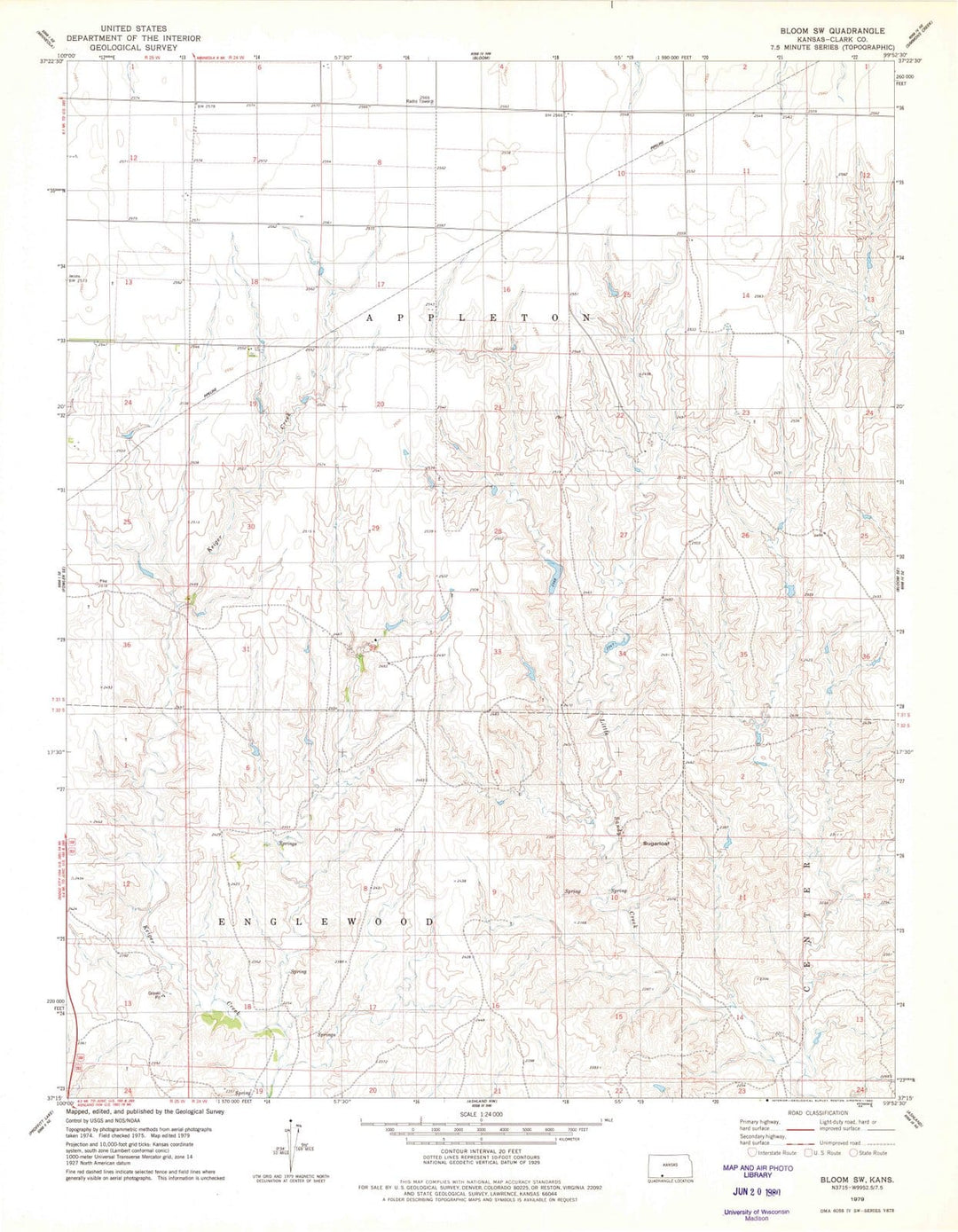 1979 Bloom, KS - Kansas - USGS Topographic Map v2