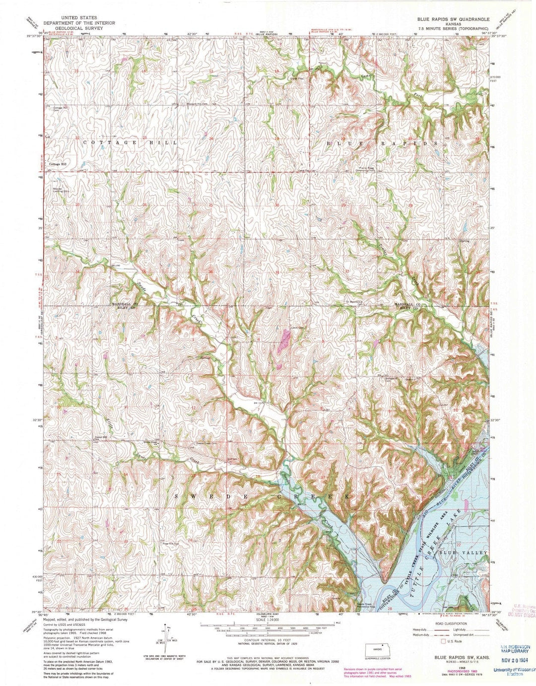 1968 Blue Rapids, KS - Kansas - USGS Topographic Map v2