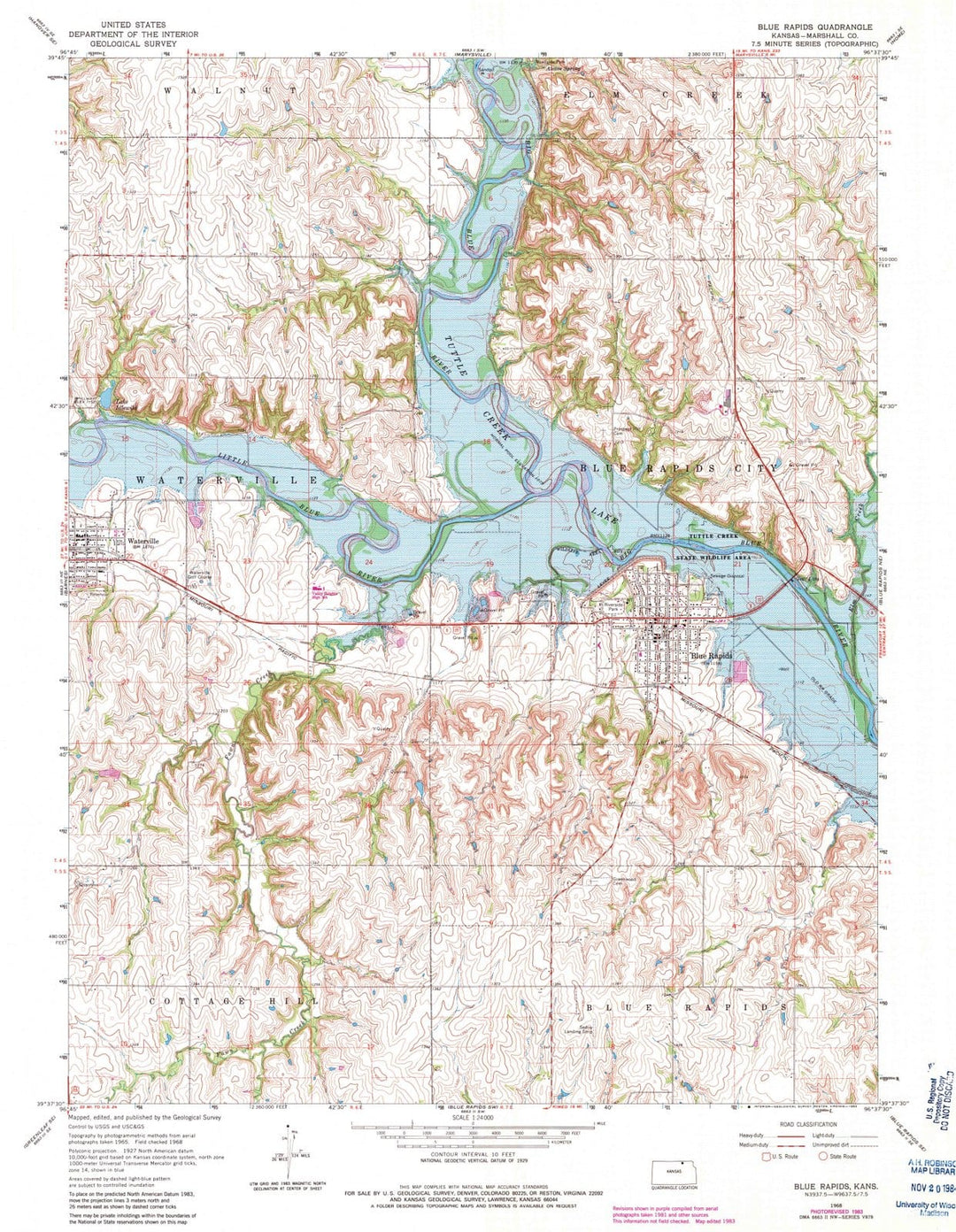 1968 Blue Rapids, KS - Kansas - USGS Topographic Map v3