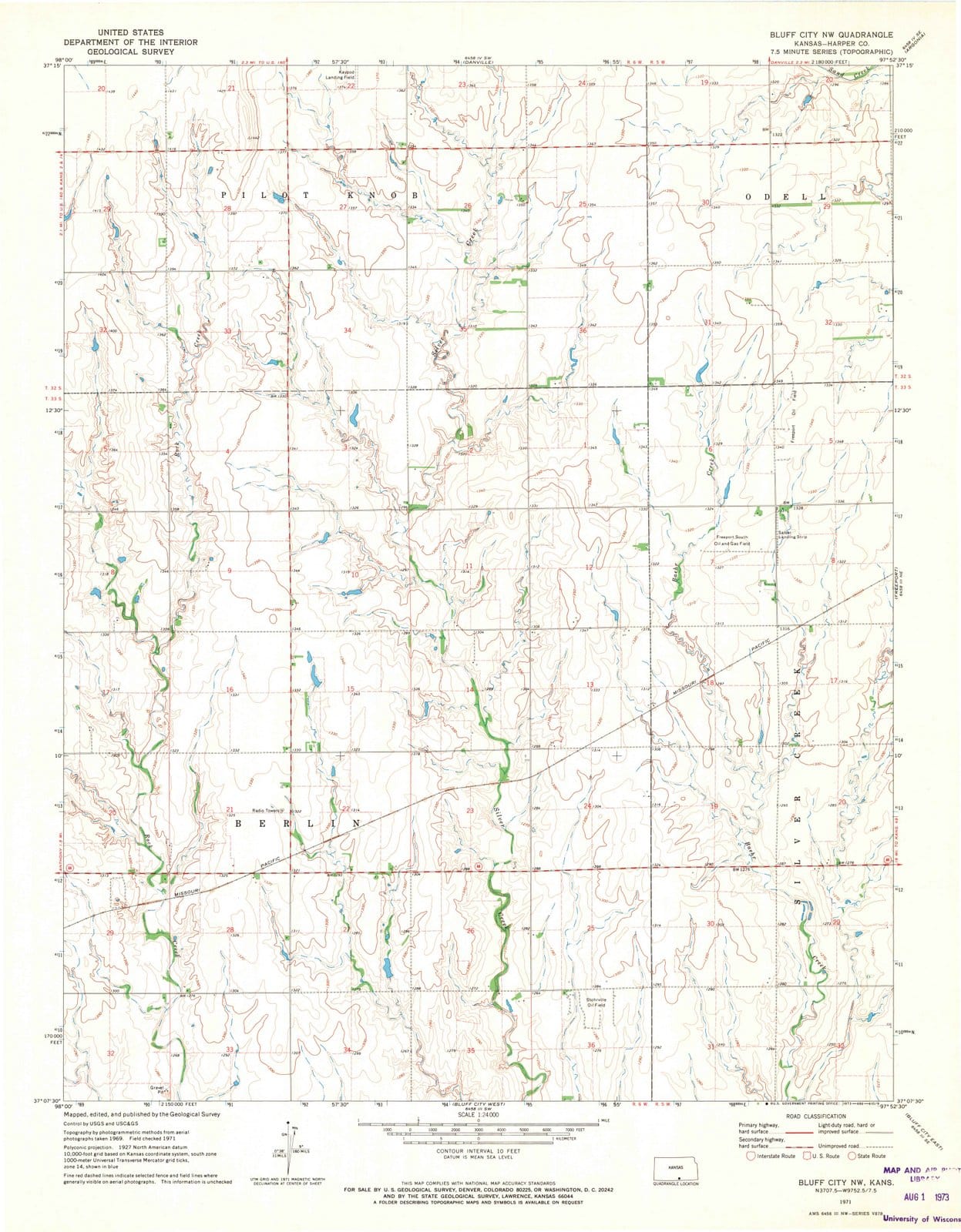 1971 Bluff City, KS - Kansas - USGS Topographic Map