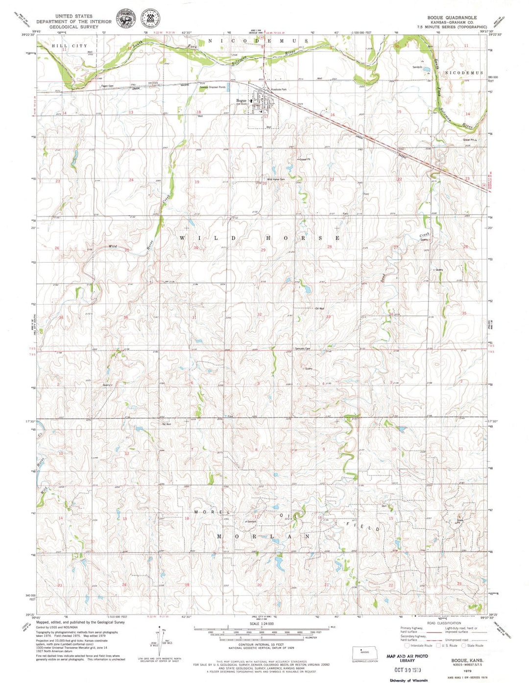 1979 Bogue, KS - Kansas - USGS Topographic Map v2