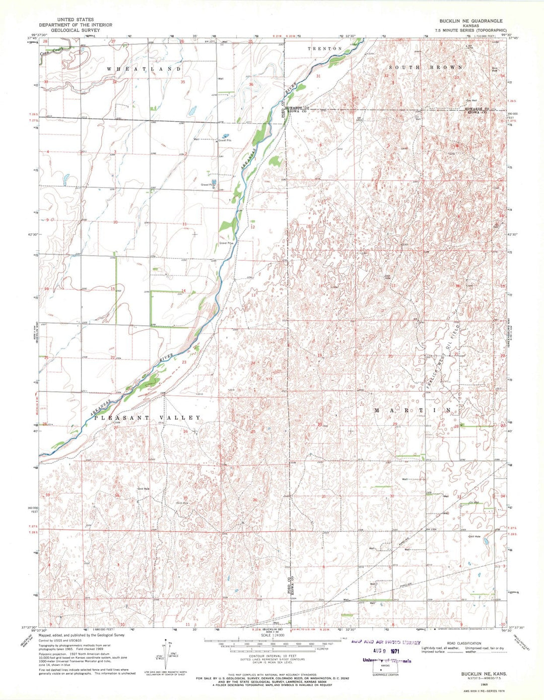 1969 Bucklin, KS - Kansas - USGS Topographic Map