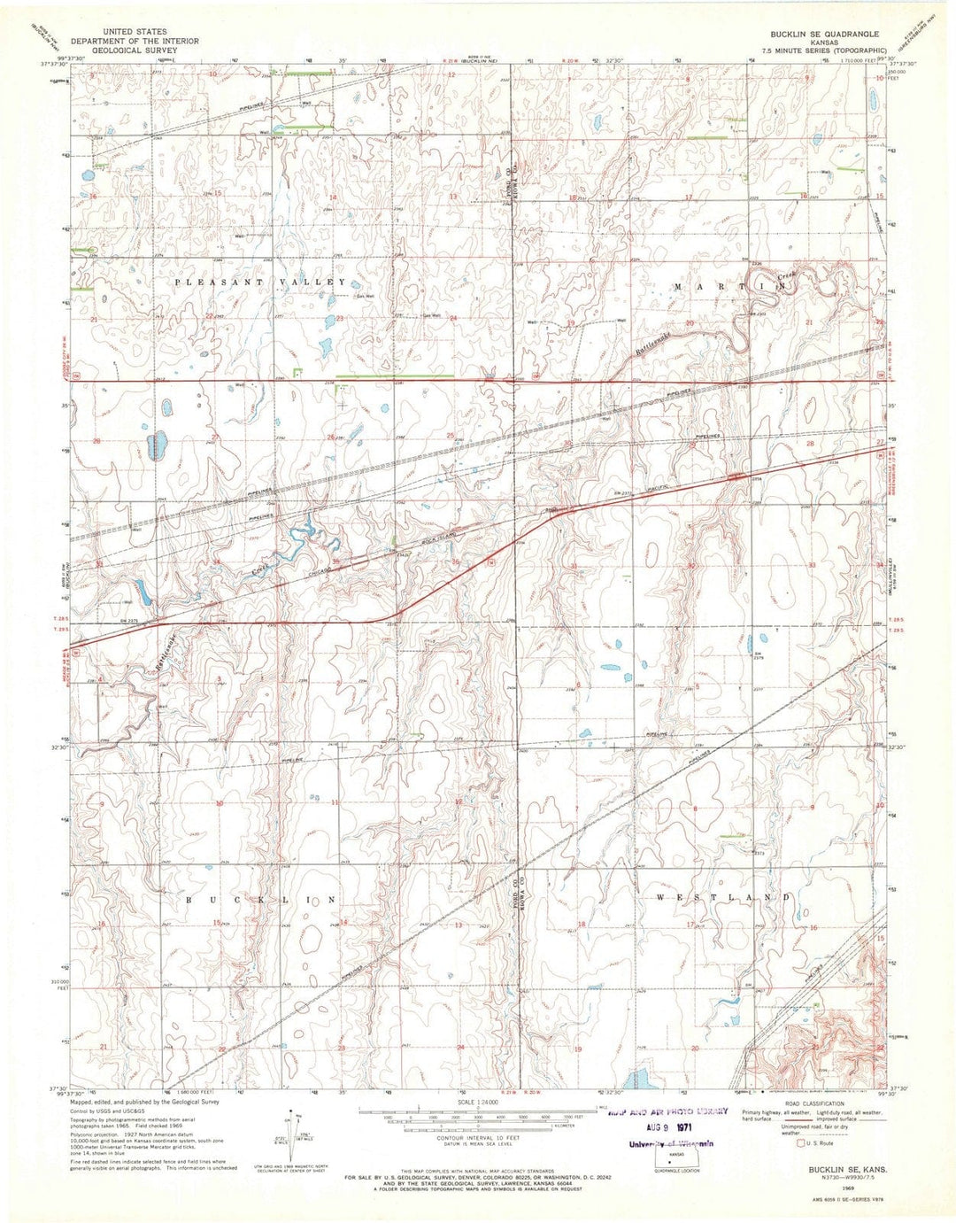 1969 Bucklin, KS - Kansas - USGS Topographic Map v2