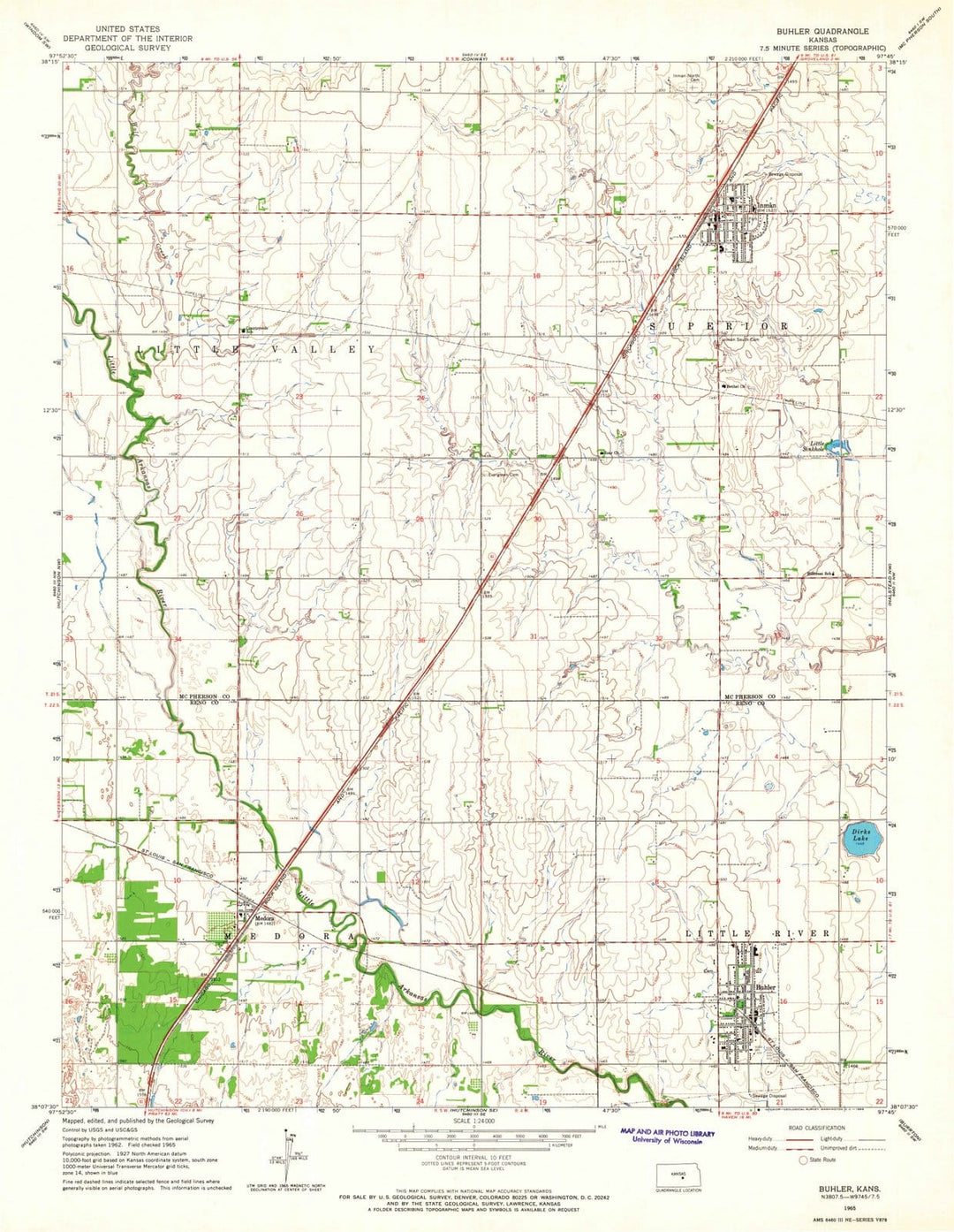 1965 Buhler, KS - Kansas - USGS Topographic Map