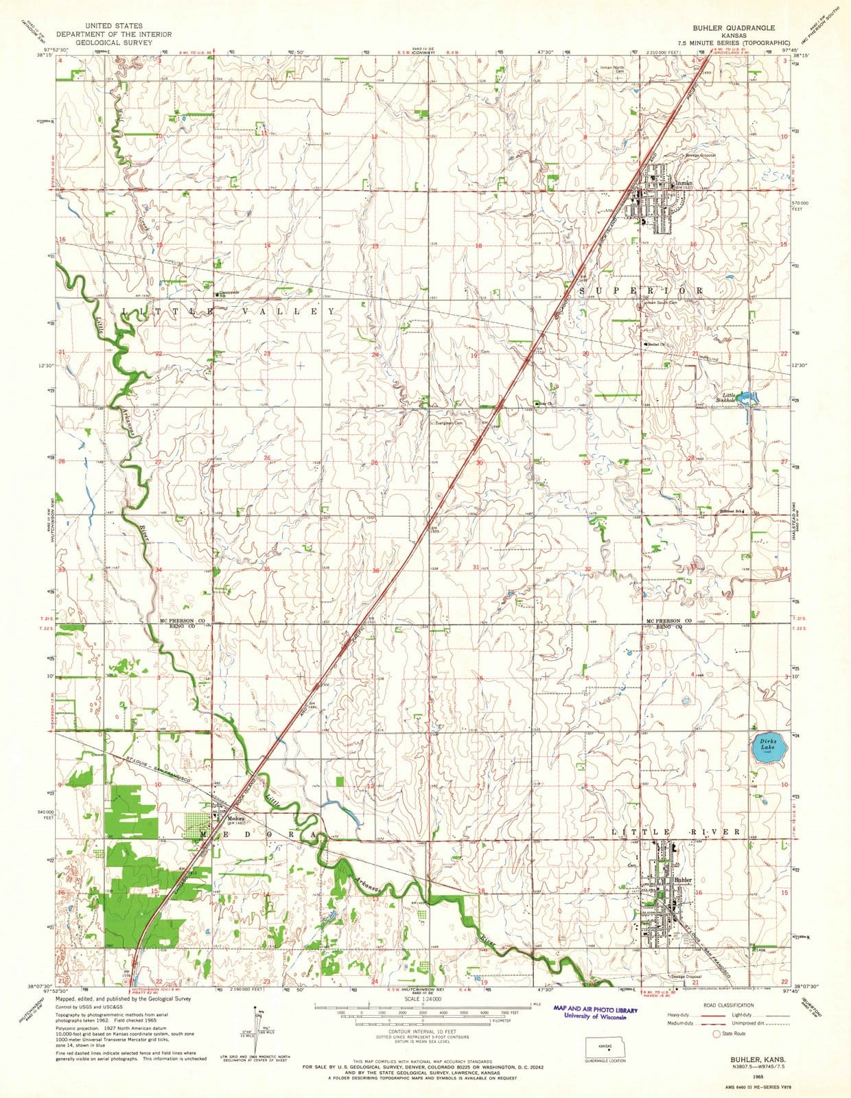 1965 Buhler, KS - Kansas - USGS Topographic Map