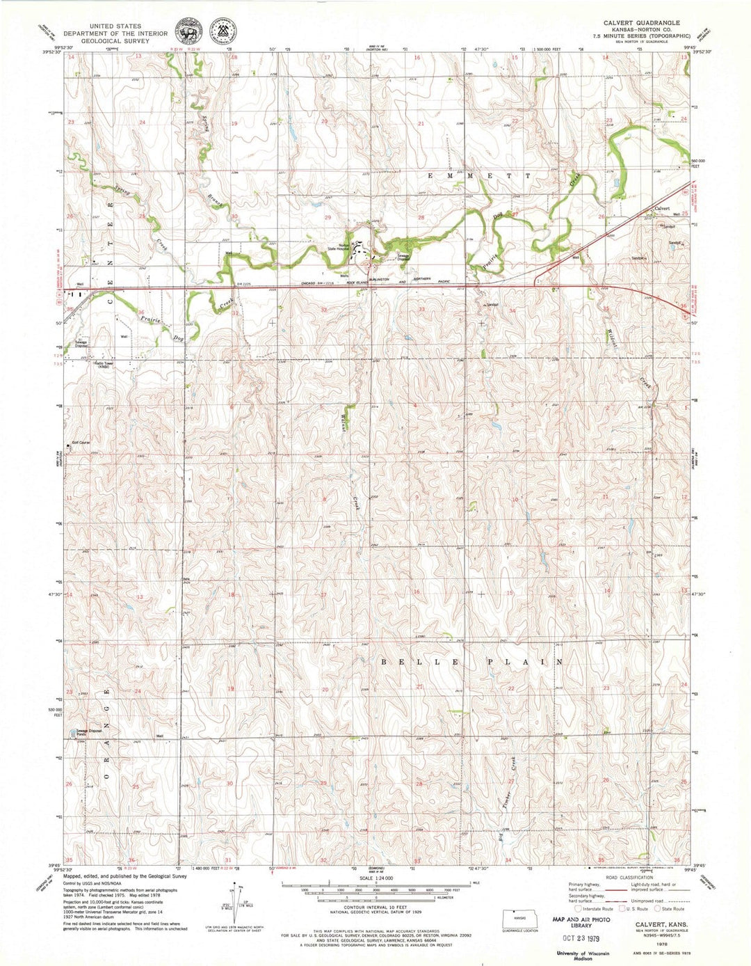 1978 Calvert, KS - Kansas - USGS Topographic Map