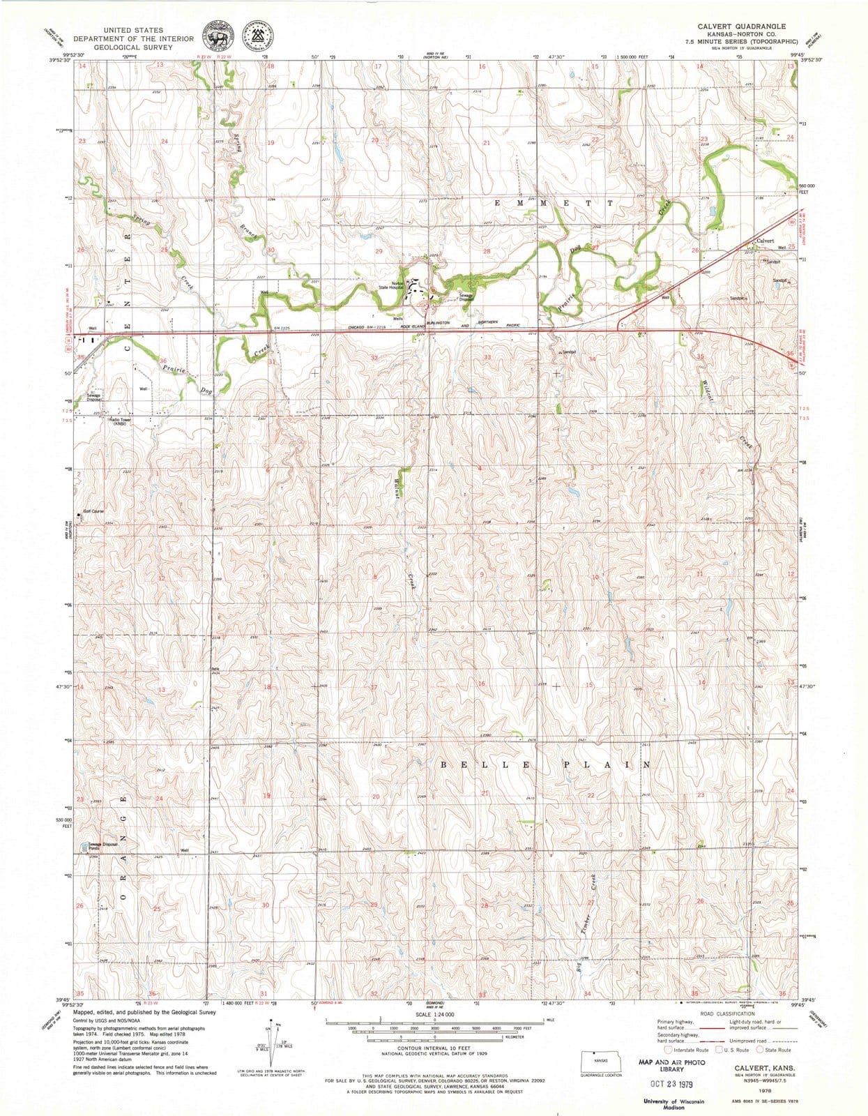 1978 Calvert, KS - Kansas - USGS Topographic Map