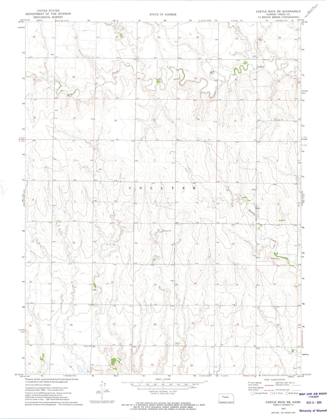 1972 Castle Rock, KS - Kansas - USGS Topographic Map v2