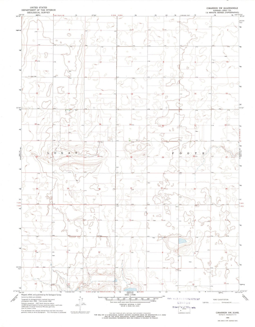 1968 Cimarron, KS - Kansas - USGS Topographic Map v2