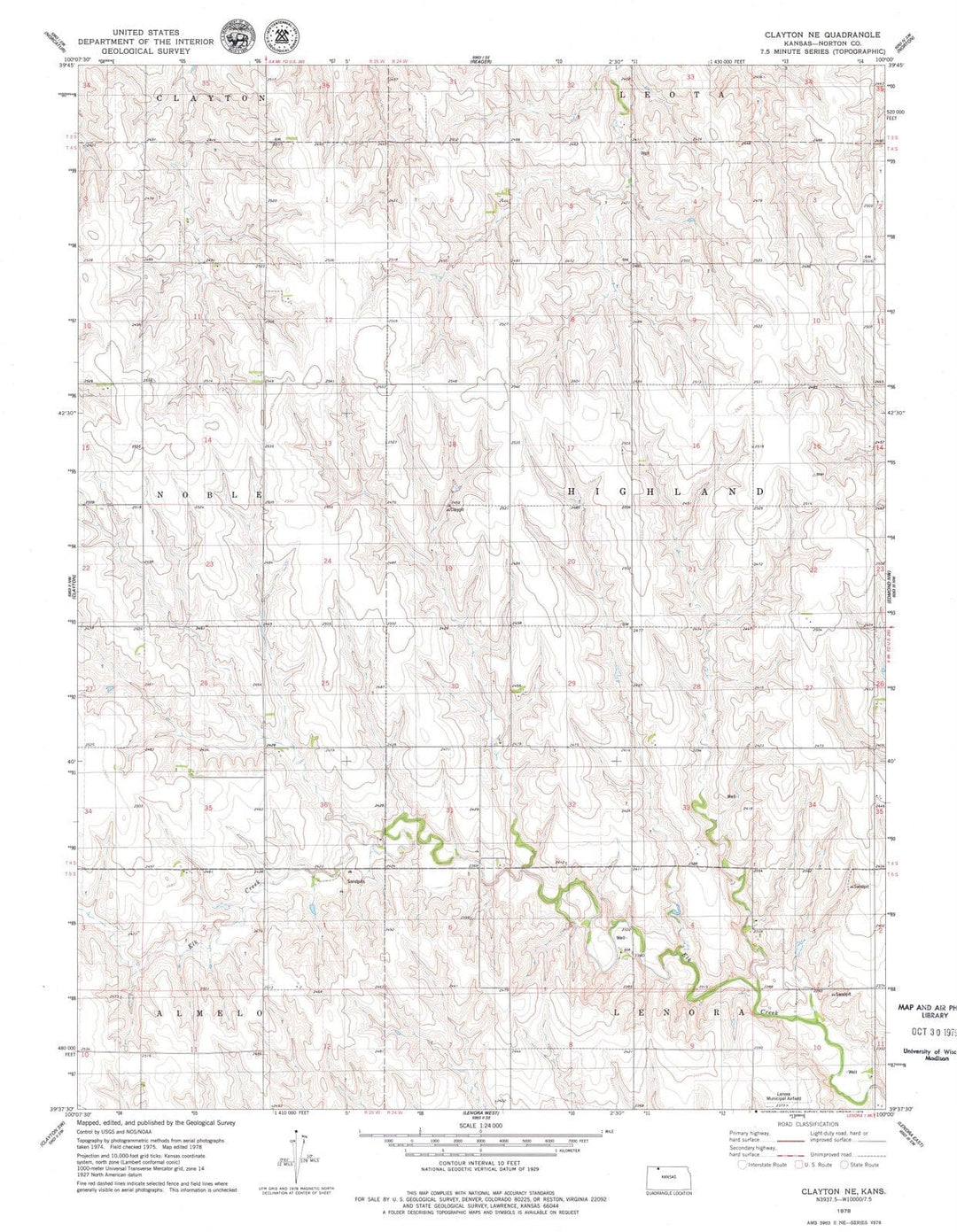 1978 Clayton, KS - Kansas - USGS Topographic Map