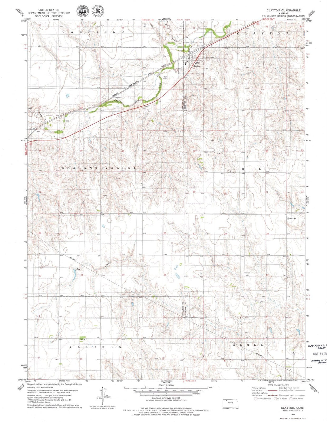 1978 Clayton, KS - Kansas - USGS Topographic Map v3