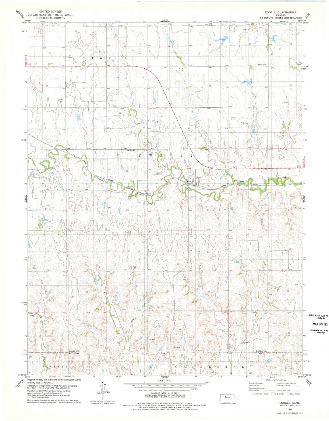 1978 Codell, KS - Kansas - USGS Topographic Map