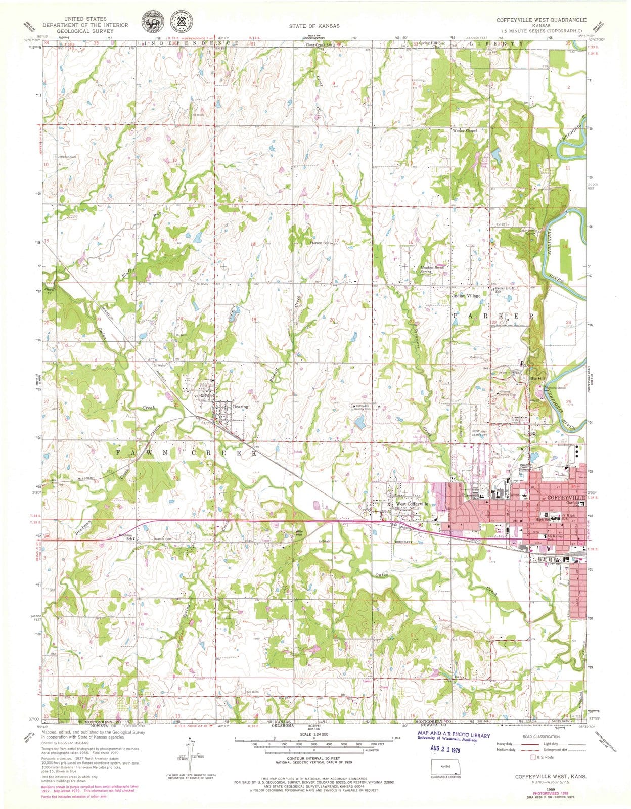 1959 Coffeyville West, KS - Kansas - USGS Topographic Map