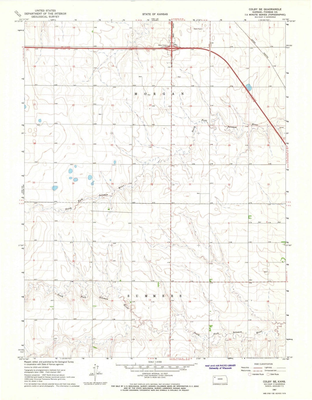 1967 Colby, KS - Kansas - USGS Topographic Map