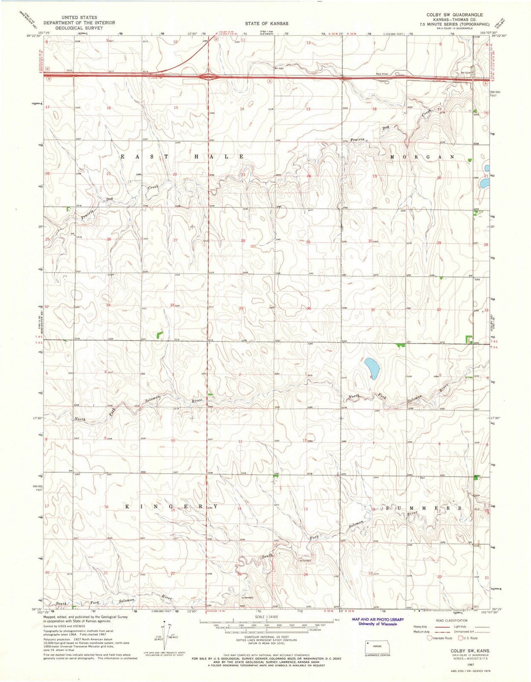 1967 Colby, KS - Kansas - USGS Topographic Map v2