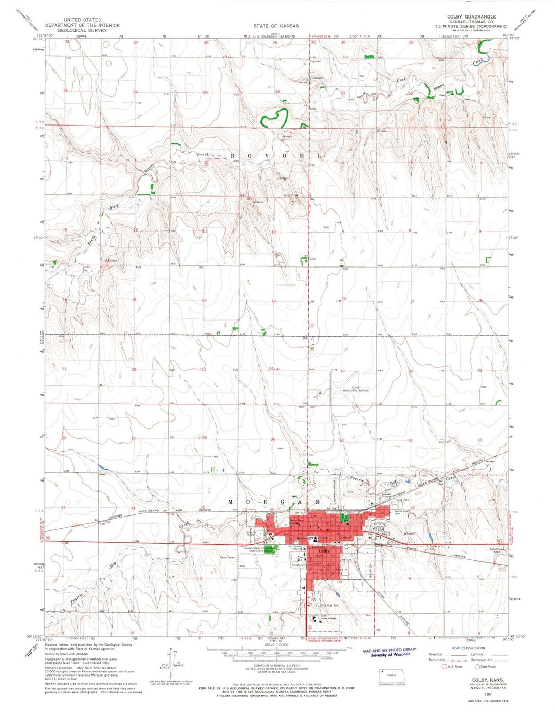 1967 Colby, KS - Kansas - USGS Topographic Map v3