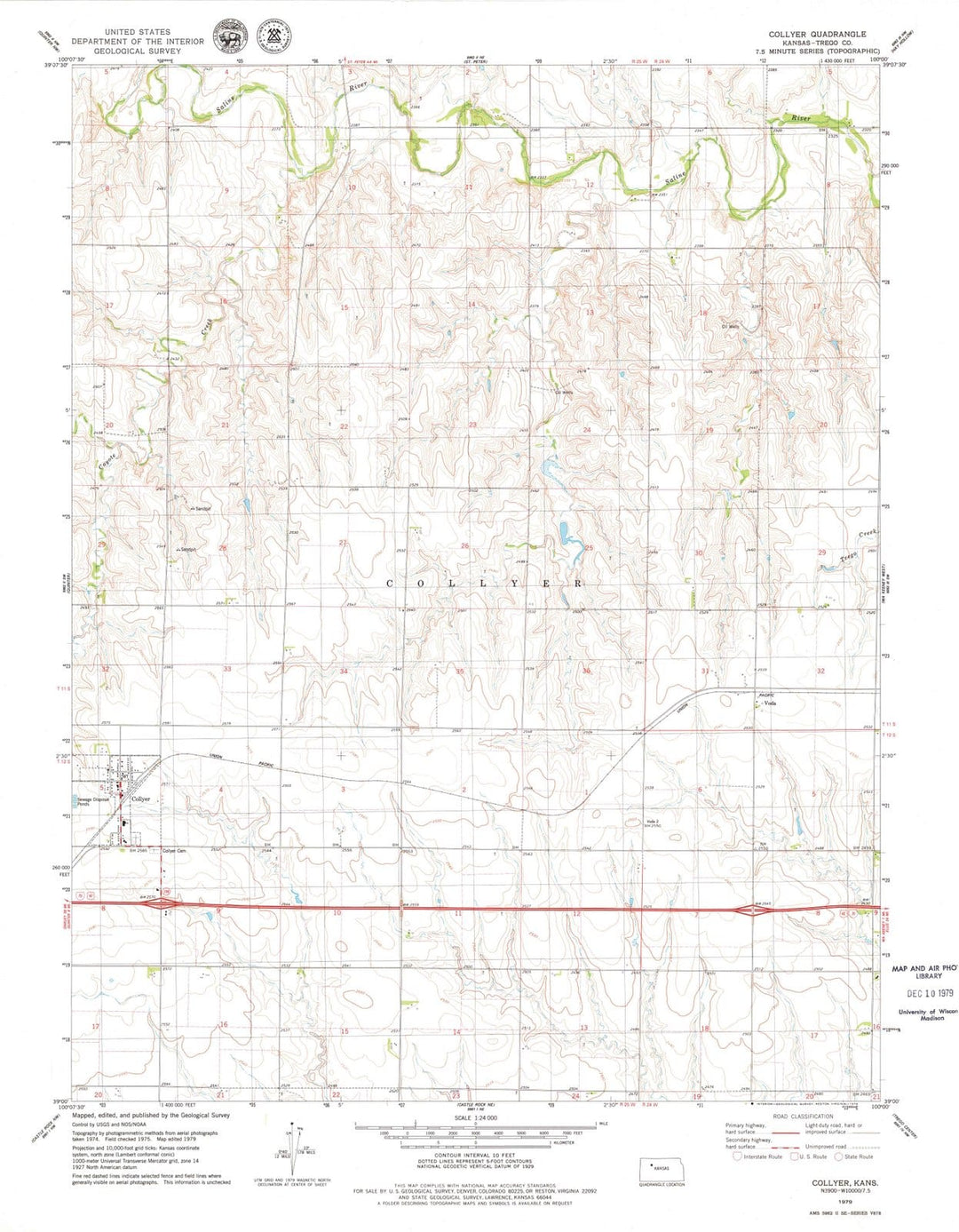 1979 Collyer, KS - Kansas - USGS Topographic Map