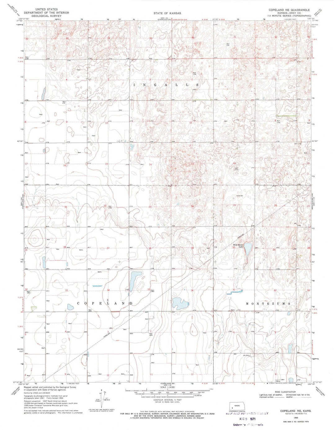 1969 Copeland, KS - Kansas - USGS Topographic Map