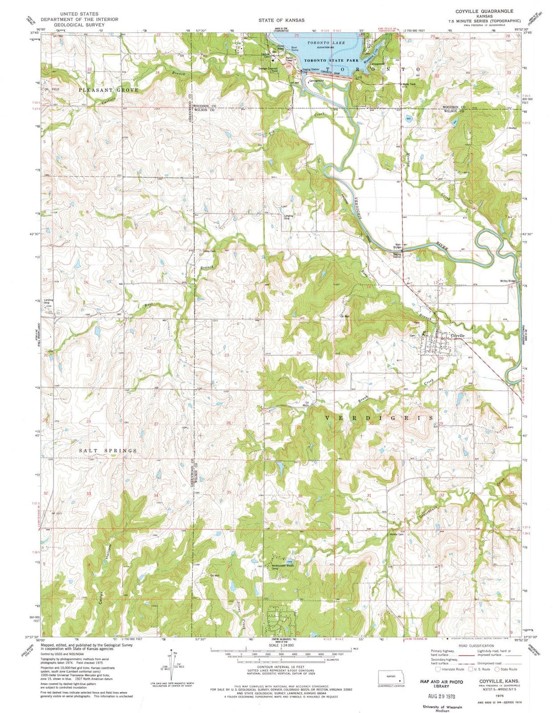 1975 Coyville, KS - Kansas - USGS Topographic Map