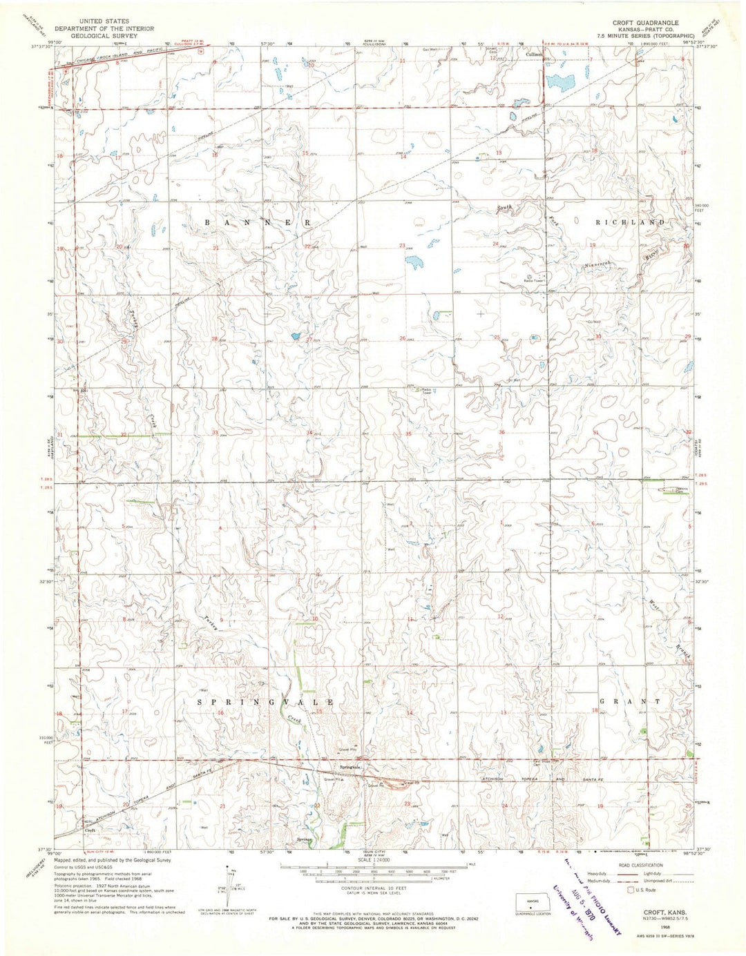 1968 Croft, KS - Kansas - USGS Topographic Map