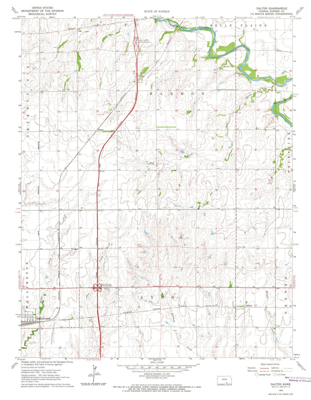 1964 Dalton, KS - Kansas - USGS Topographic Map