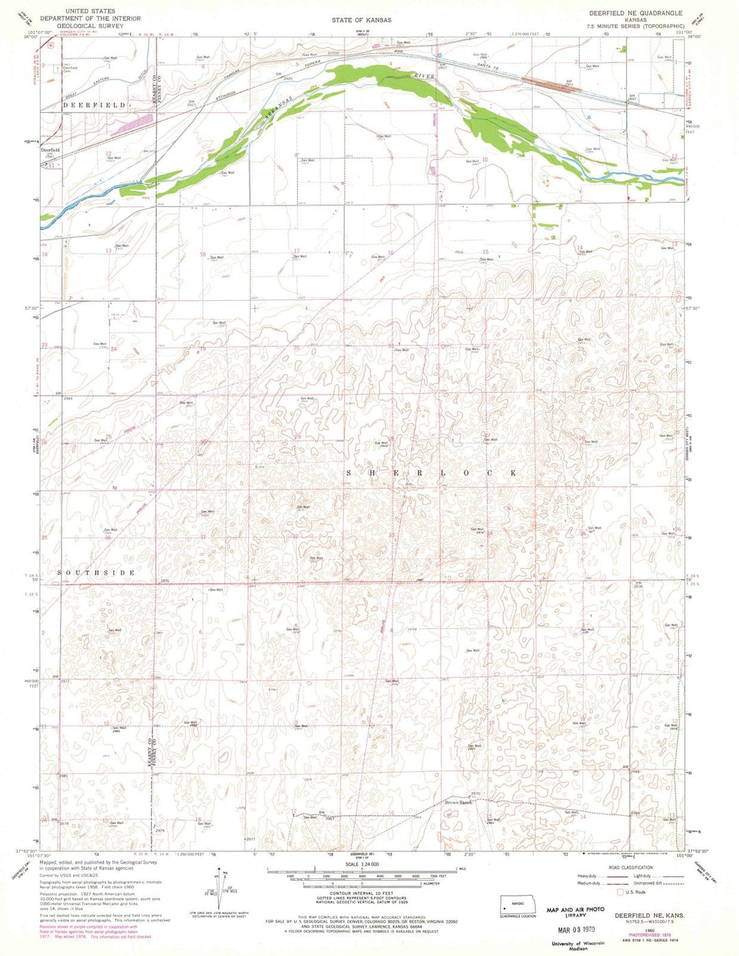 1960 Deerfield, KS - Kansas - USGS Topographic Map