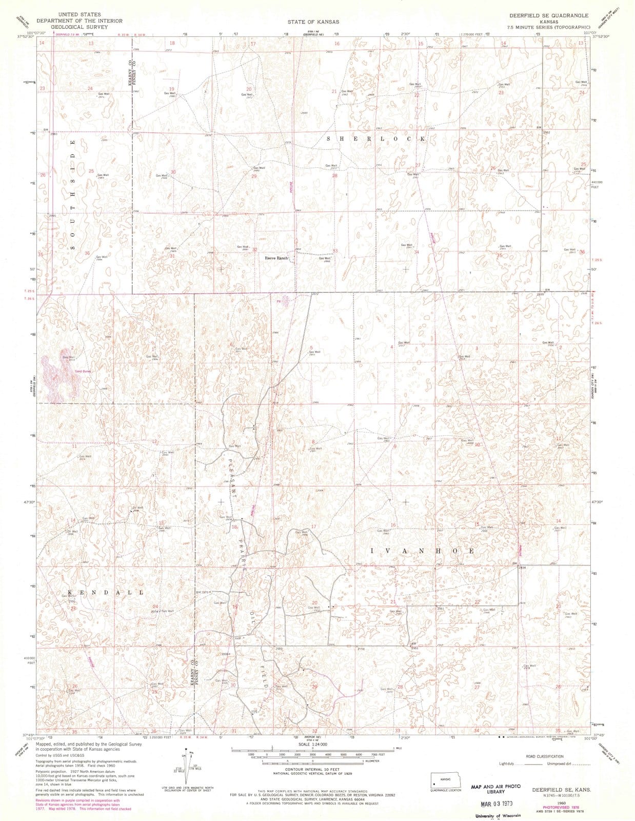 1960 Deerfield, KS - Kansas - USGS Topographic Map v2