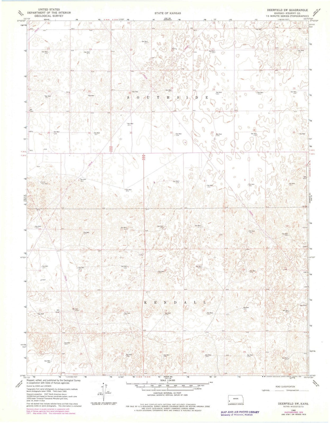 1960 Deerfield, KS - Kansas - USGS Topographic Map v3