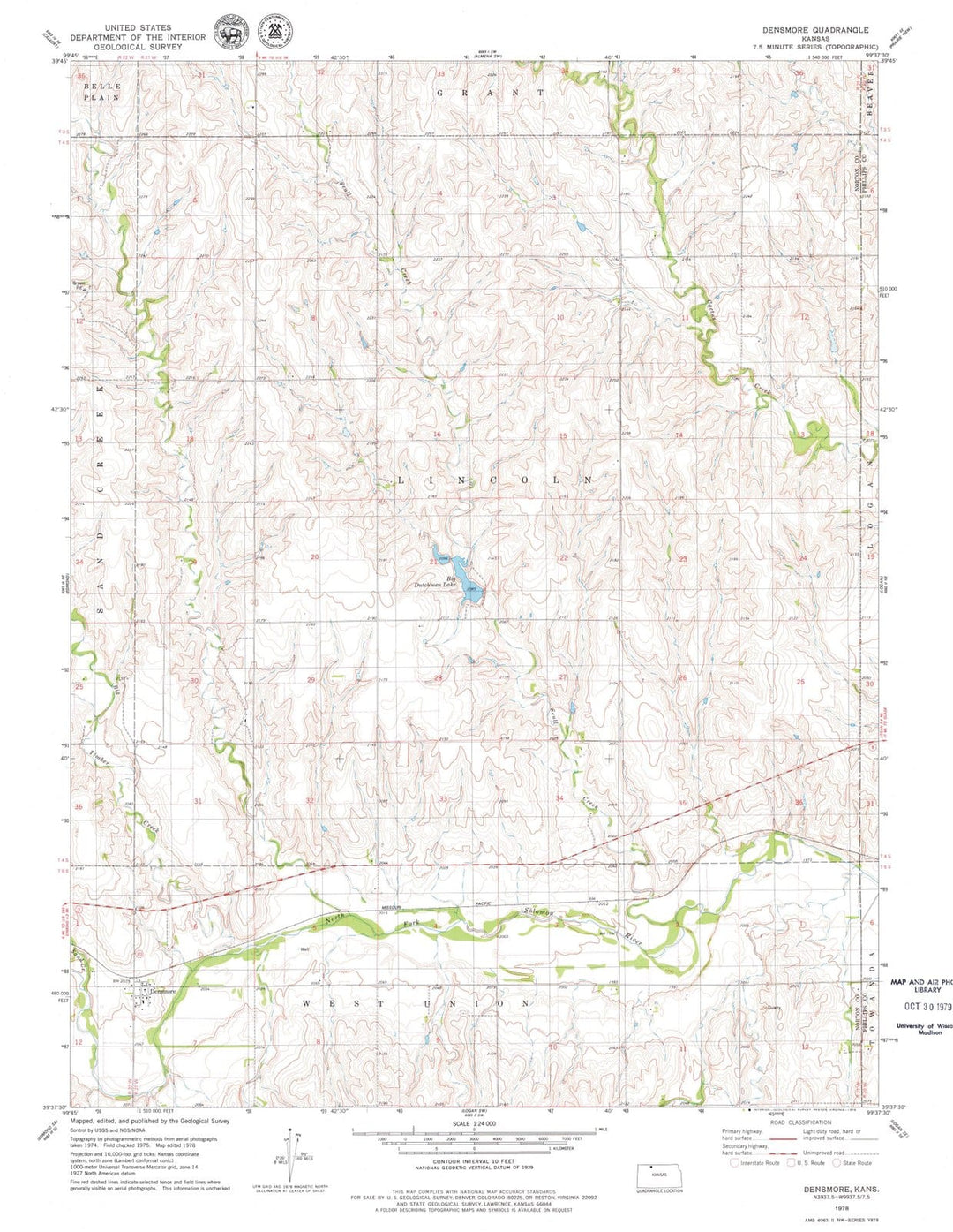 1978 Densmore, KS - Kansas - USGS Topographic Map