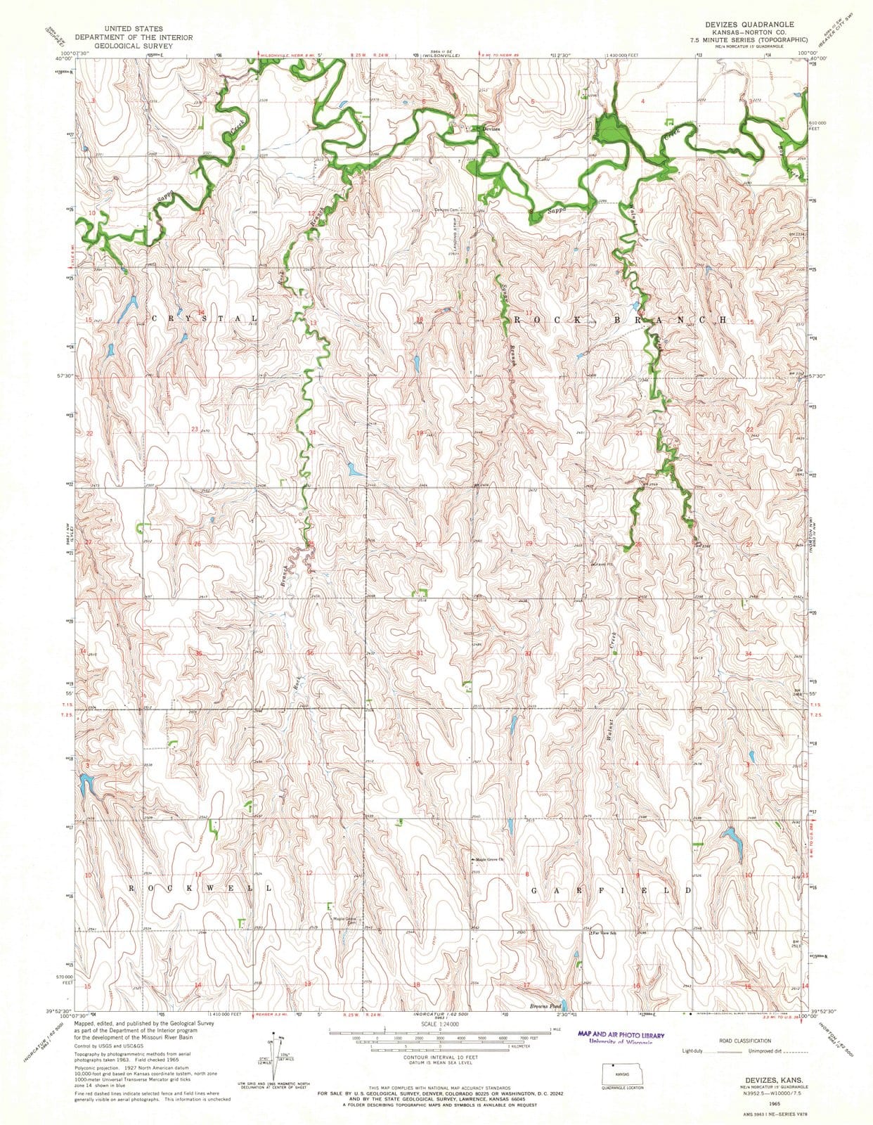 1965 Devizes, KS - Kansas - USGS Topographic Map