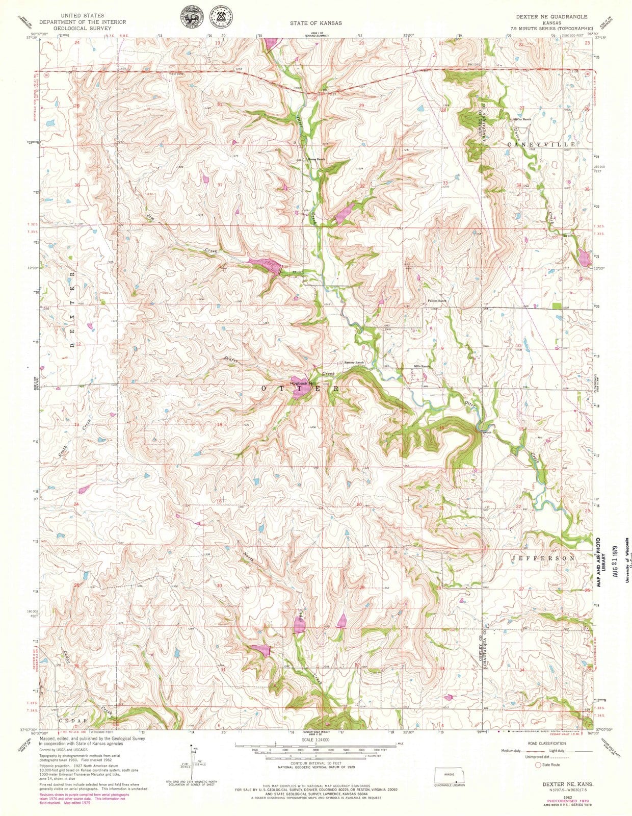 1962 Dexter, KS - Kansas - USGS Topographic Map