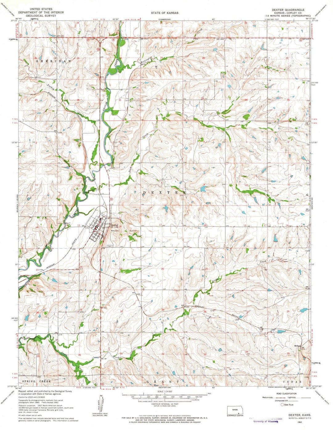 1962 Dexter, KS - Kansas - USGS Topographic Map v3