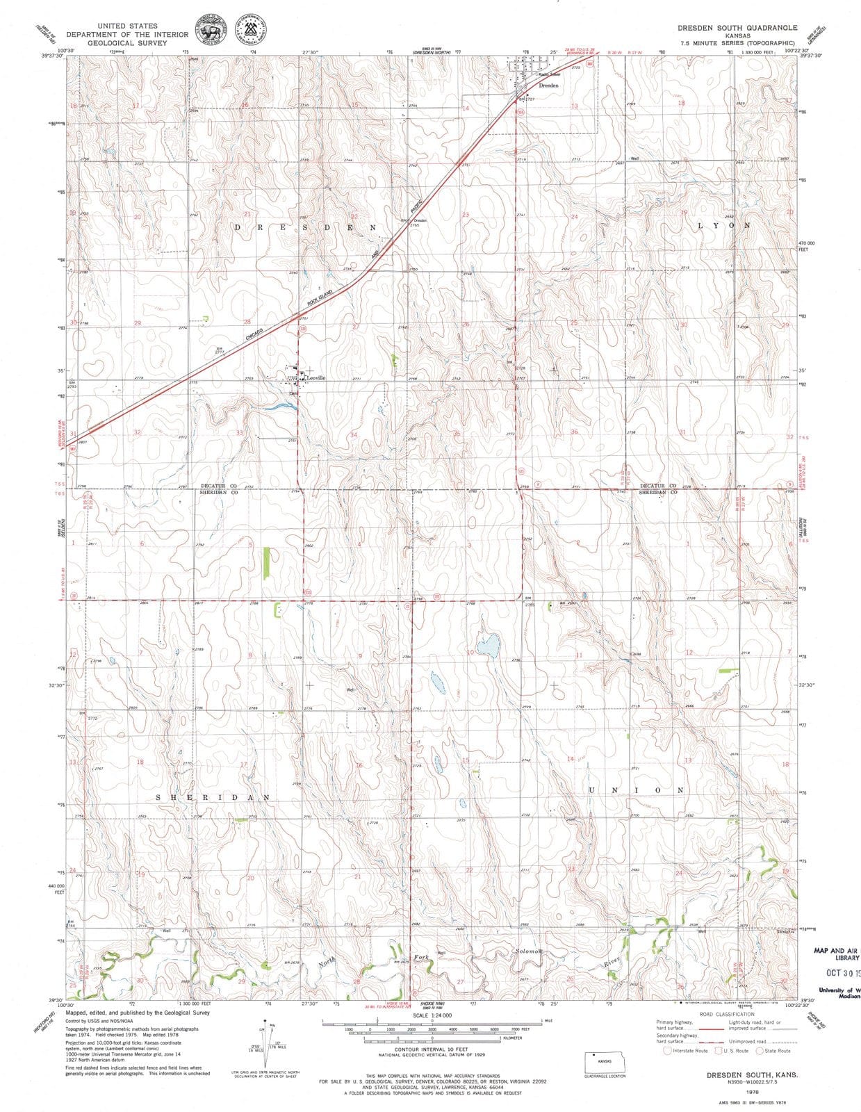 1978 Dresden South, KS - Kansas - USGS Topographic Map