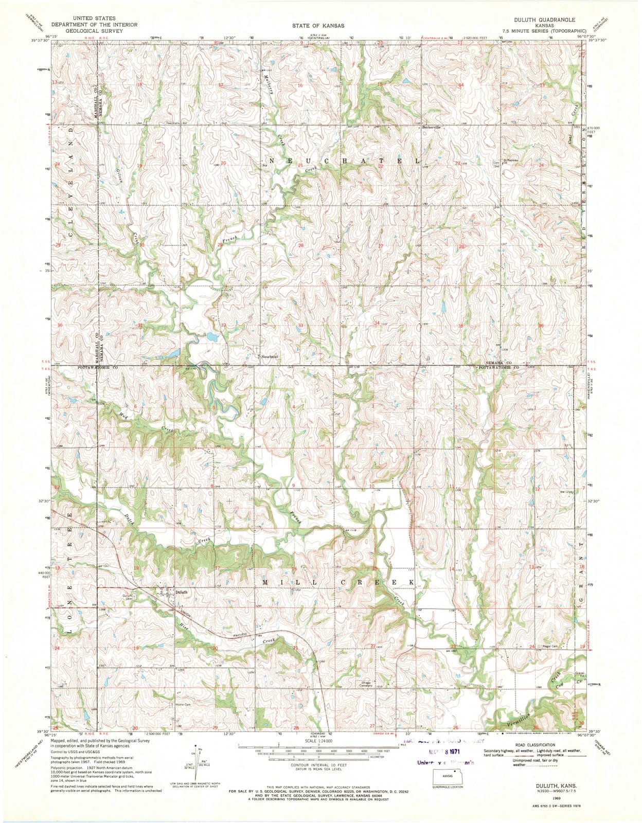 1969 Duluth, KS - Kansas - USGS Topographic Map