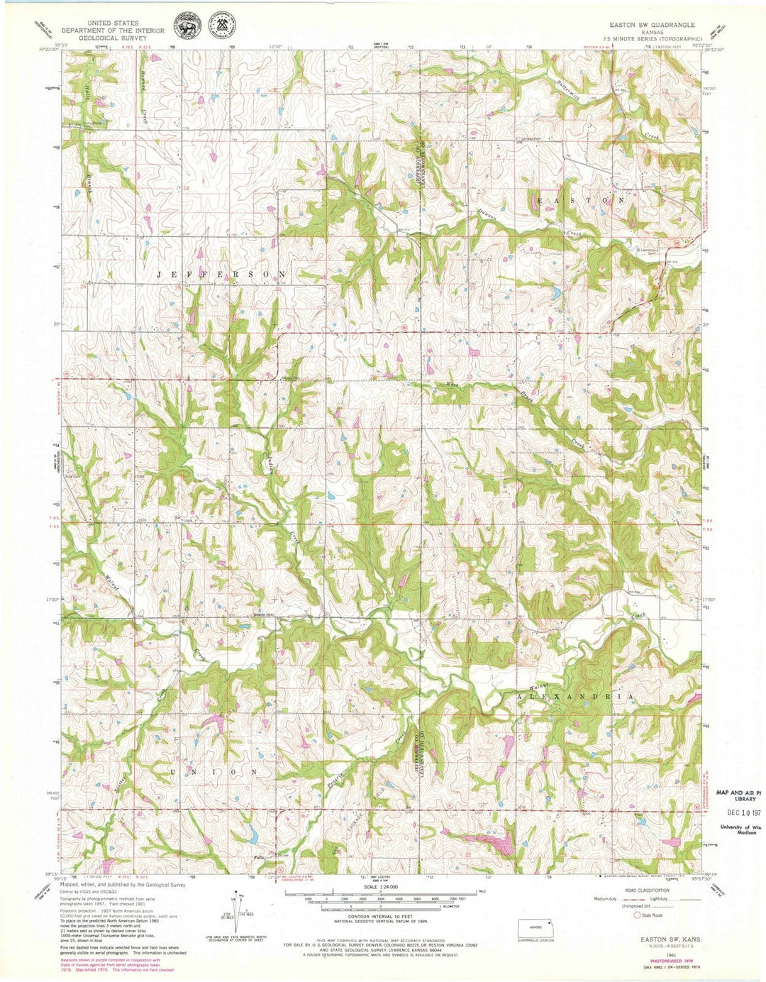 1961 Easton, KS - Kansas - USGS Topographic Map