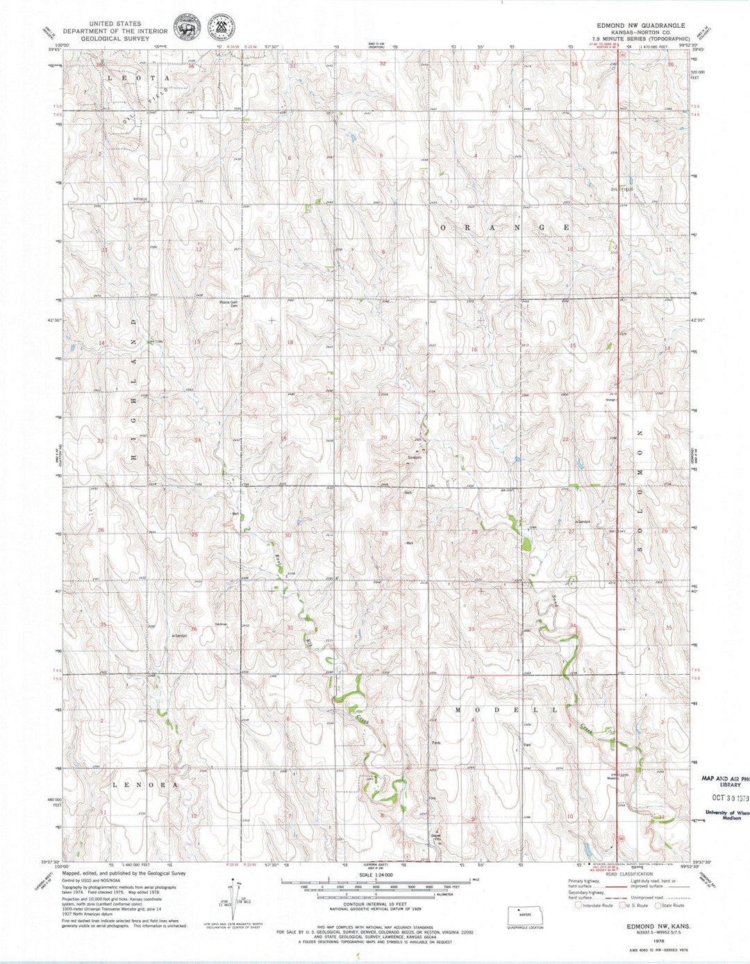 1978 Edmond, KS - Kansas - USGS Topographic Map