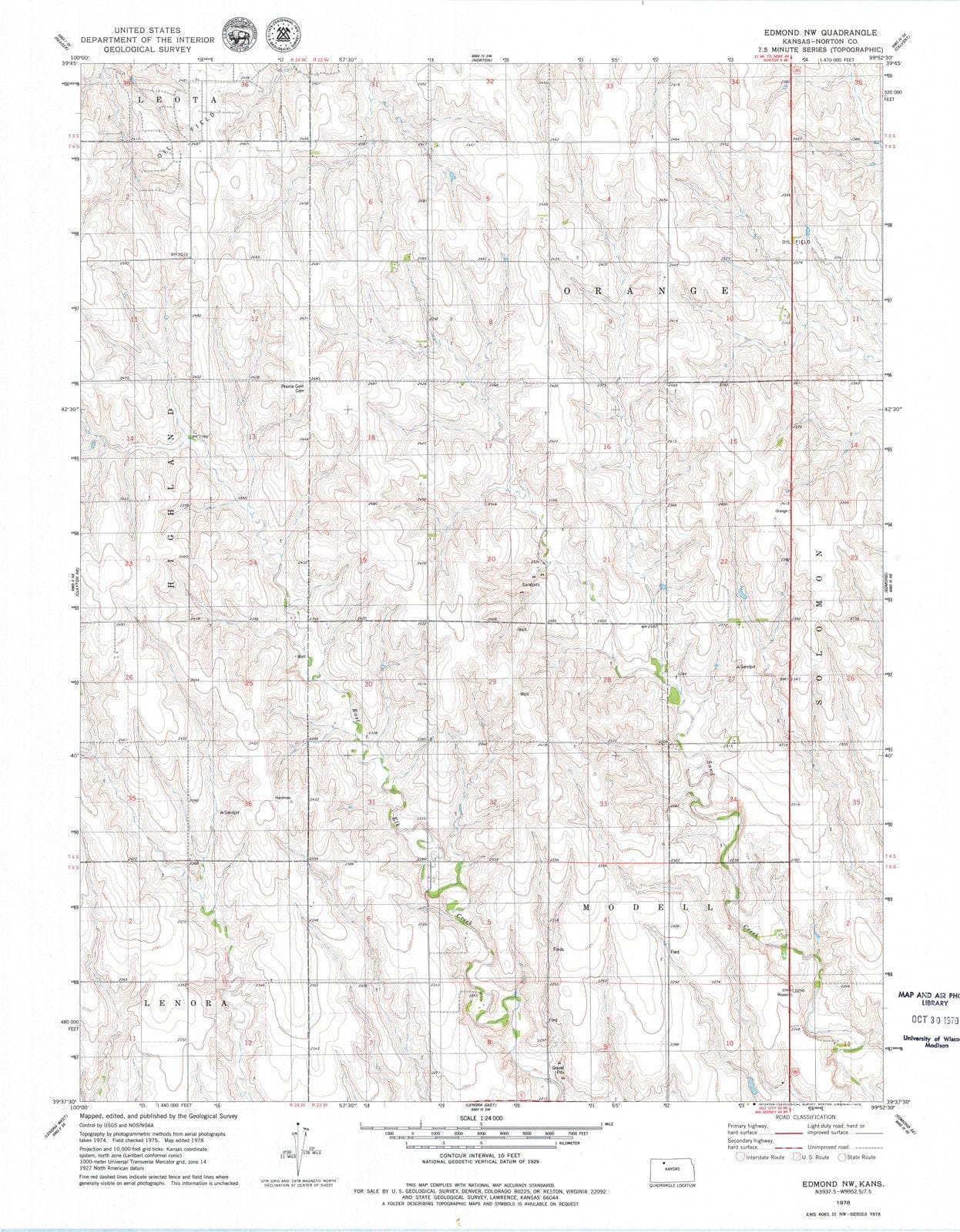 1978 Edmond, KS - Kansas - USGS Topographic Map