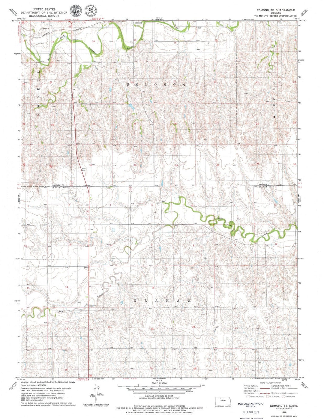 1978 Edmond, KS - Kansas - USGS Topographic Map v2