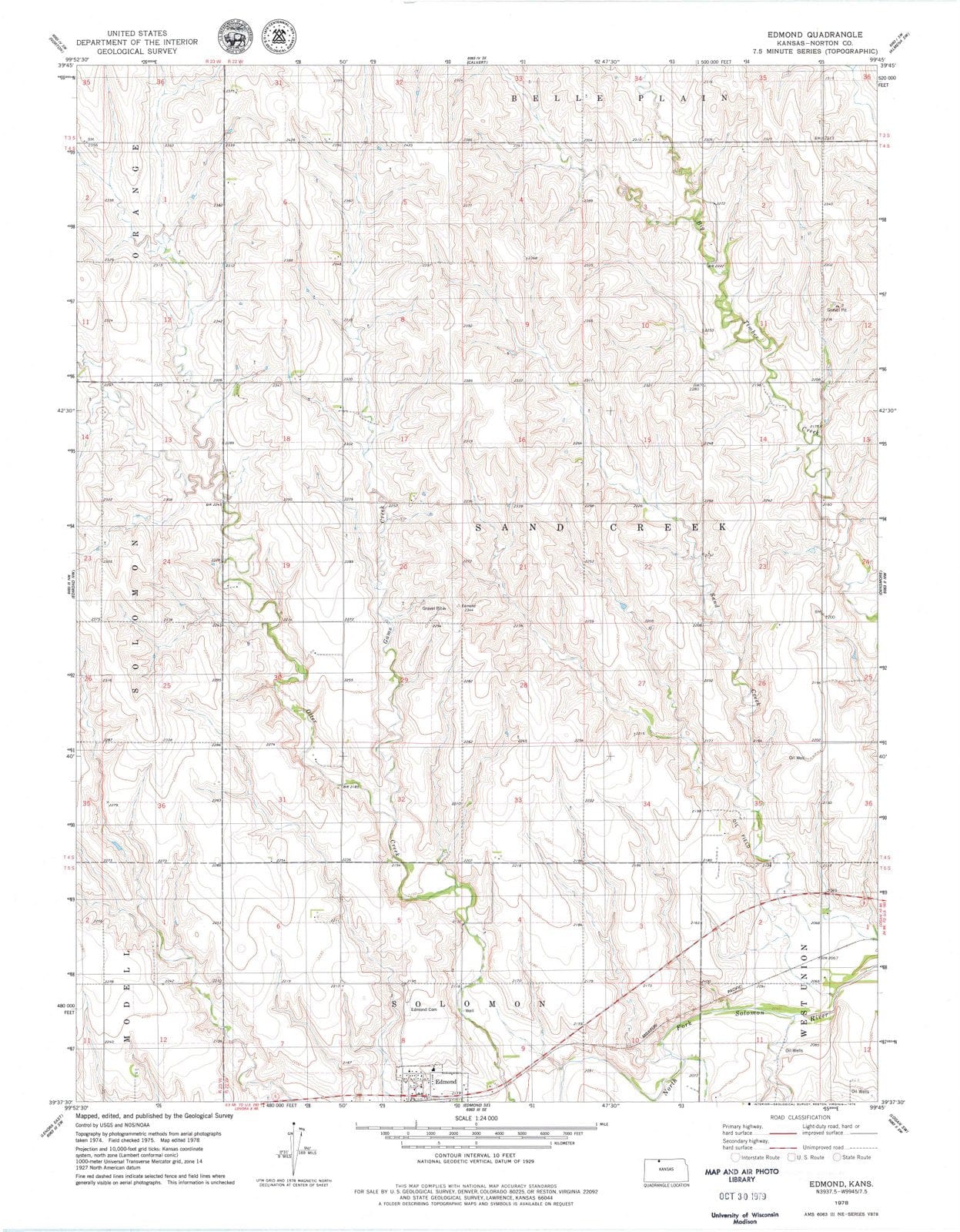 1978 Edmond, KS - Kansas - USGS Topographic Map v3