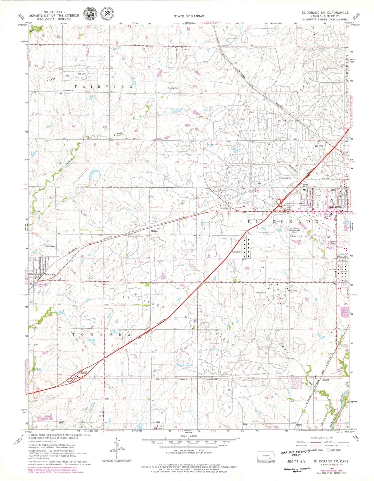 1961 Elorado, KS - Kansas - USGS Topographic Map v2