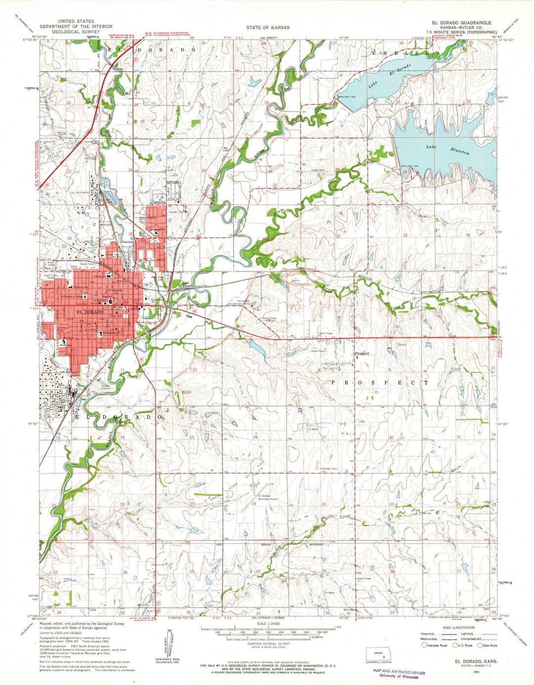 1961 Elorado, KS - Kansas - USGS Topographic Map v3