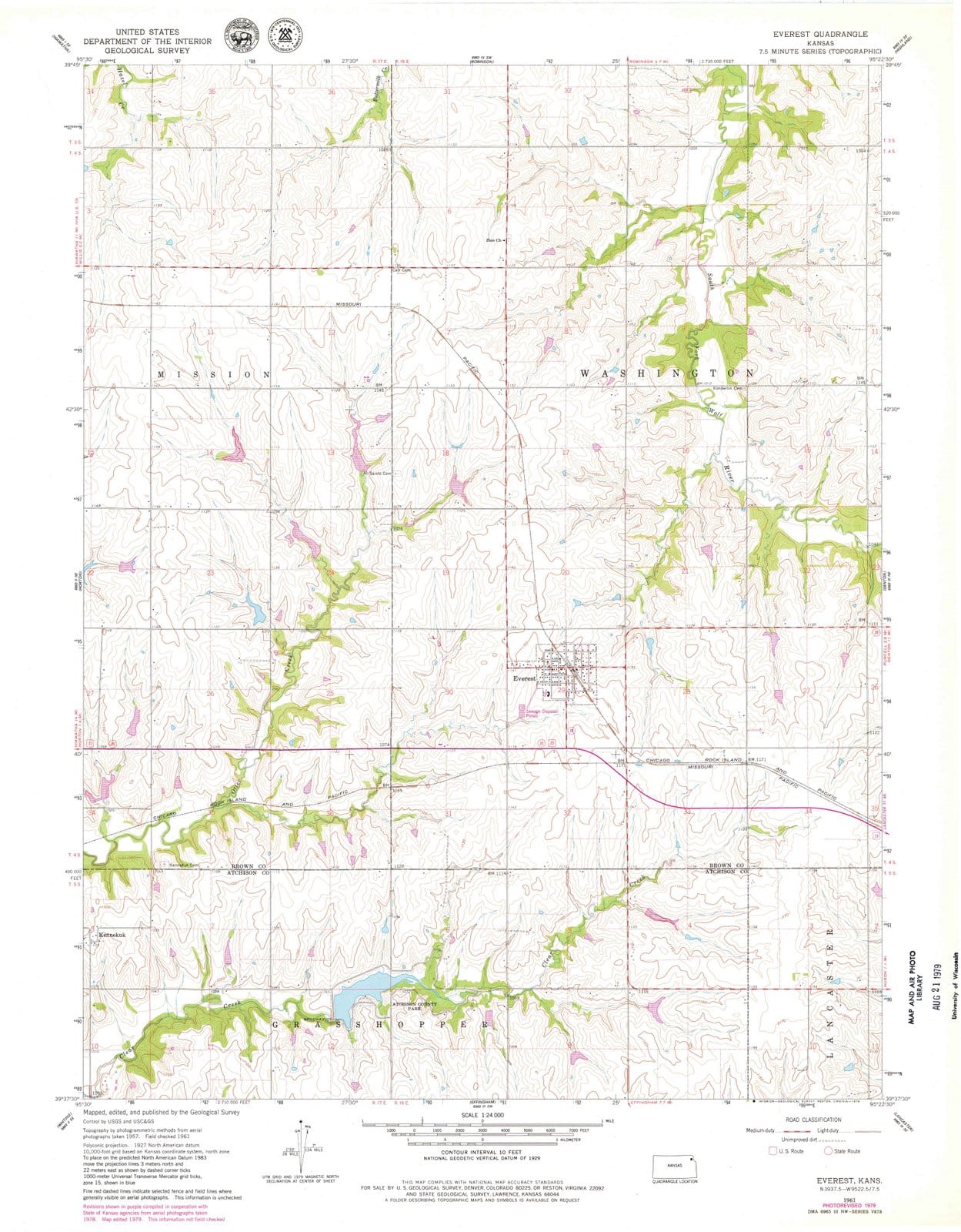 1961 Everest, KS - Kansas - USGS Topographic Map