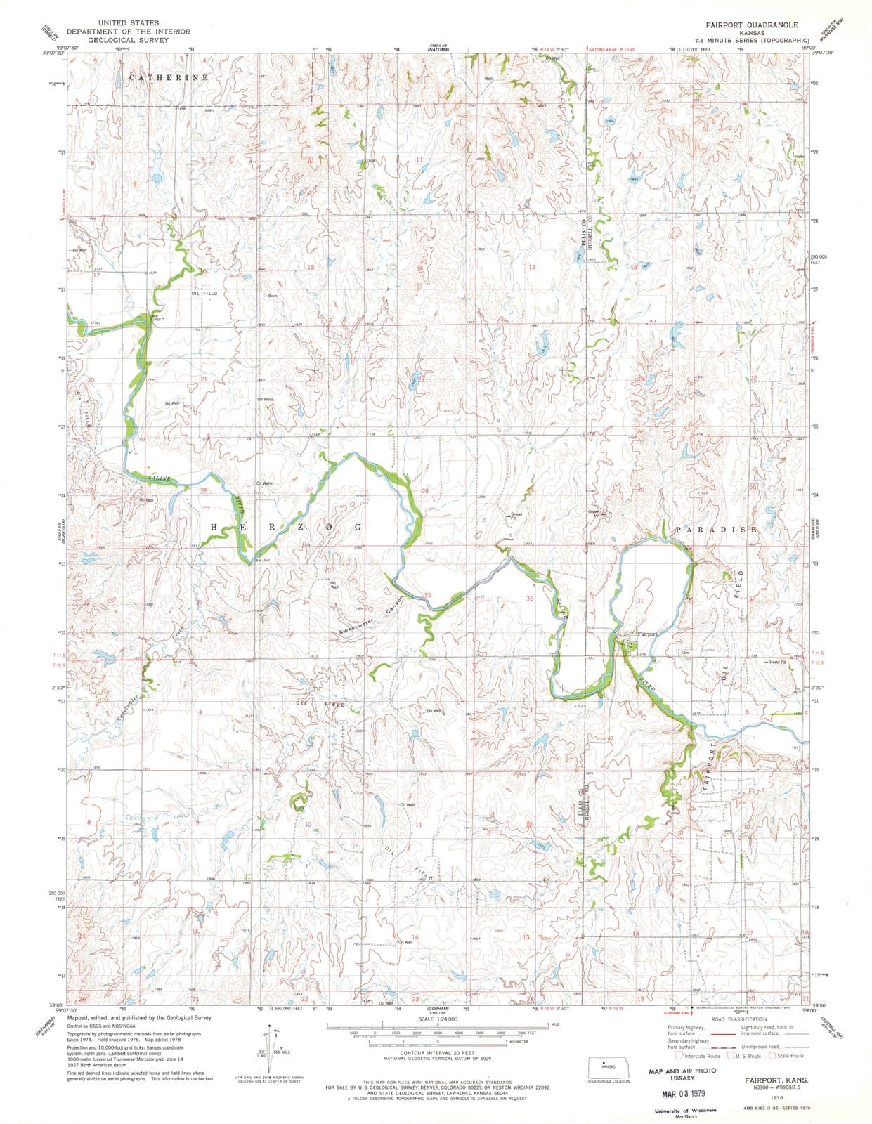 1978 Fairport, KS - Kansas - USGS Topographic Map