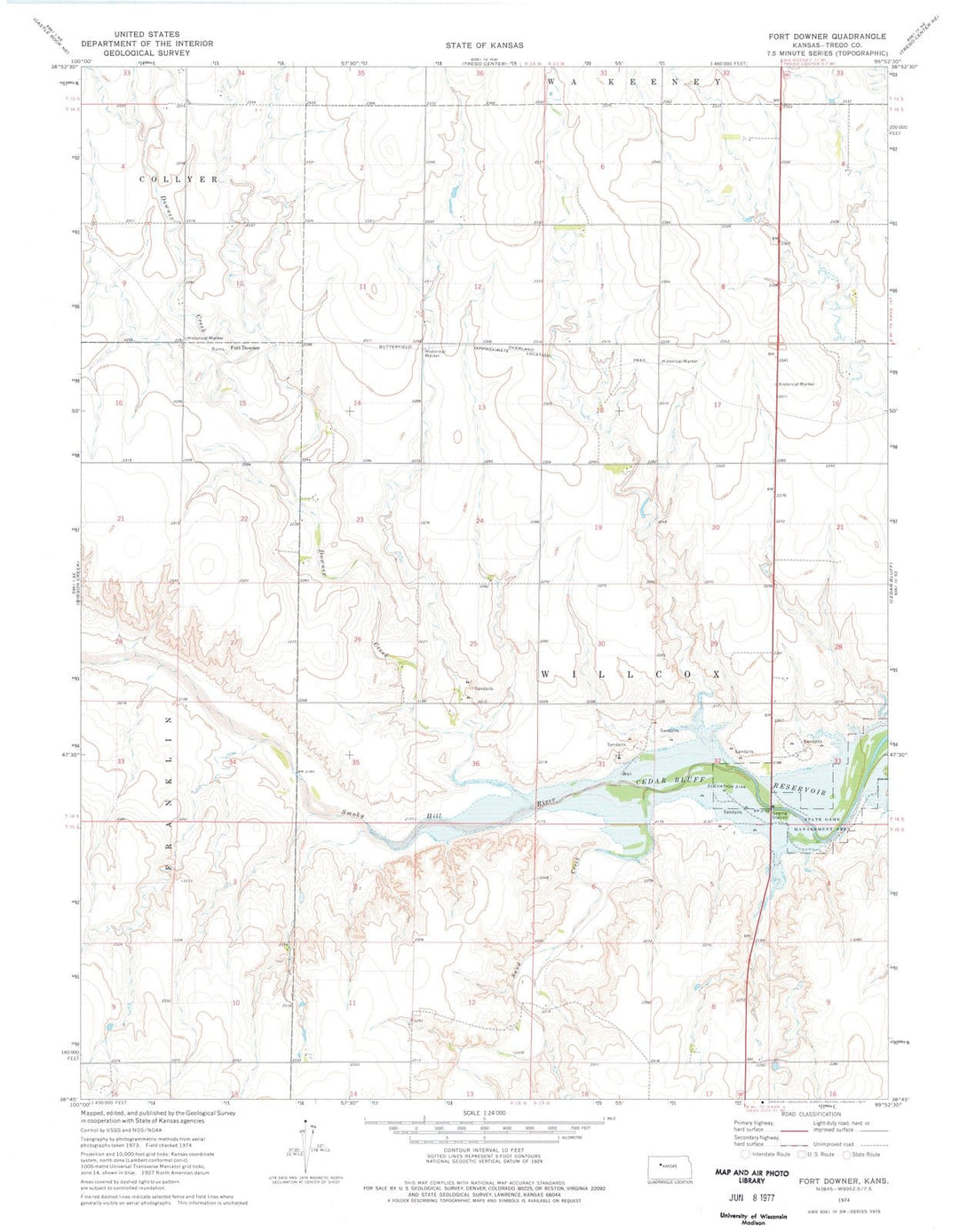 1974 Fortowner, KS - Kansas - USGS Topographic Map