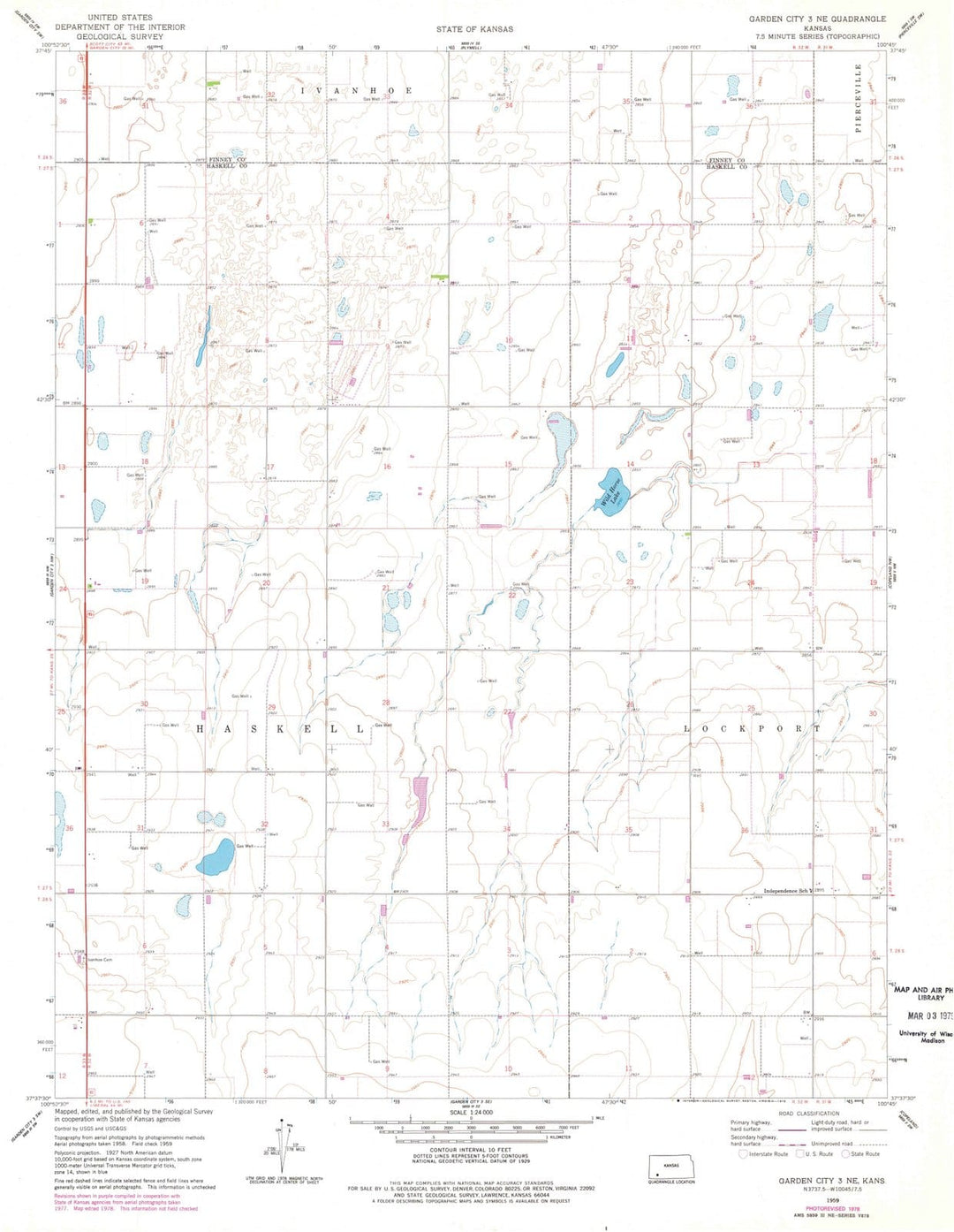 1959 Garden City 3, KS - Kansas - USGS Topographic Map