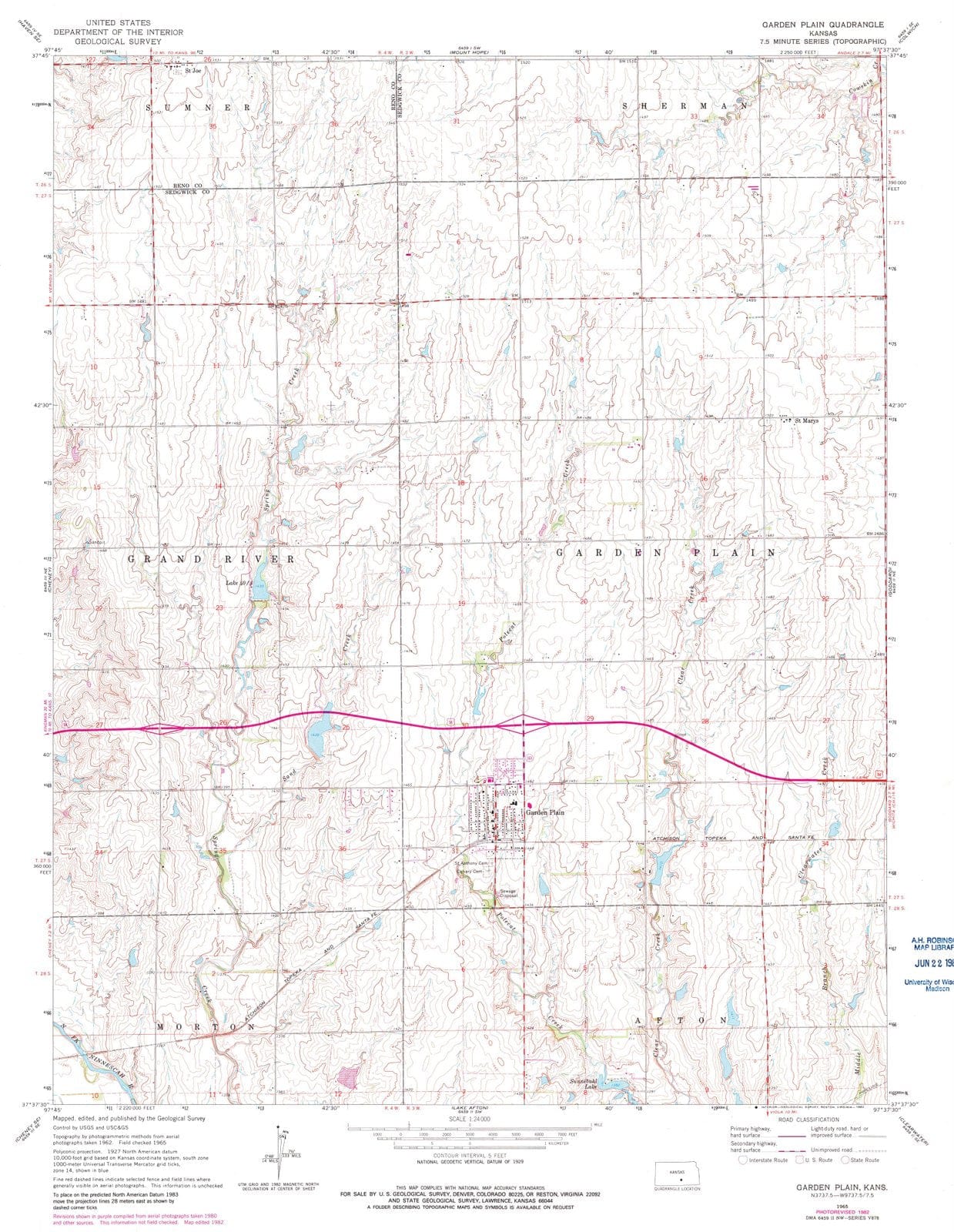 1965 Garden Plain, KS - Kansas - USGS Topographic Map